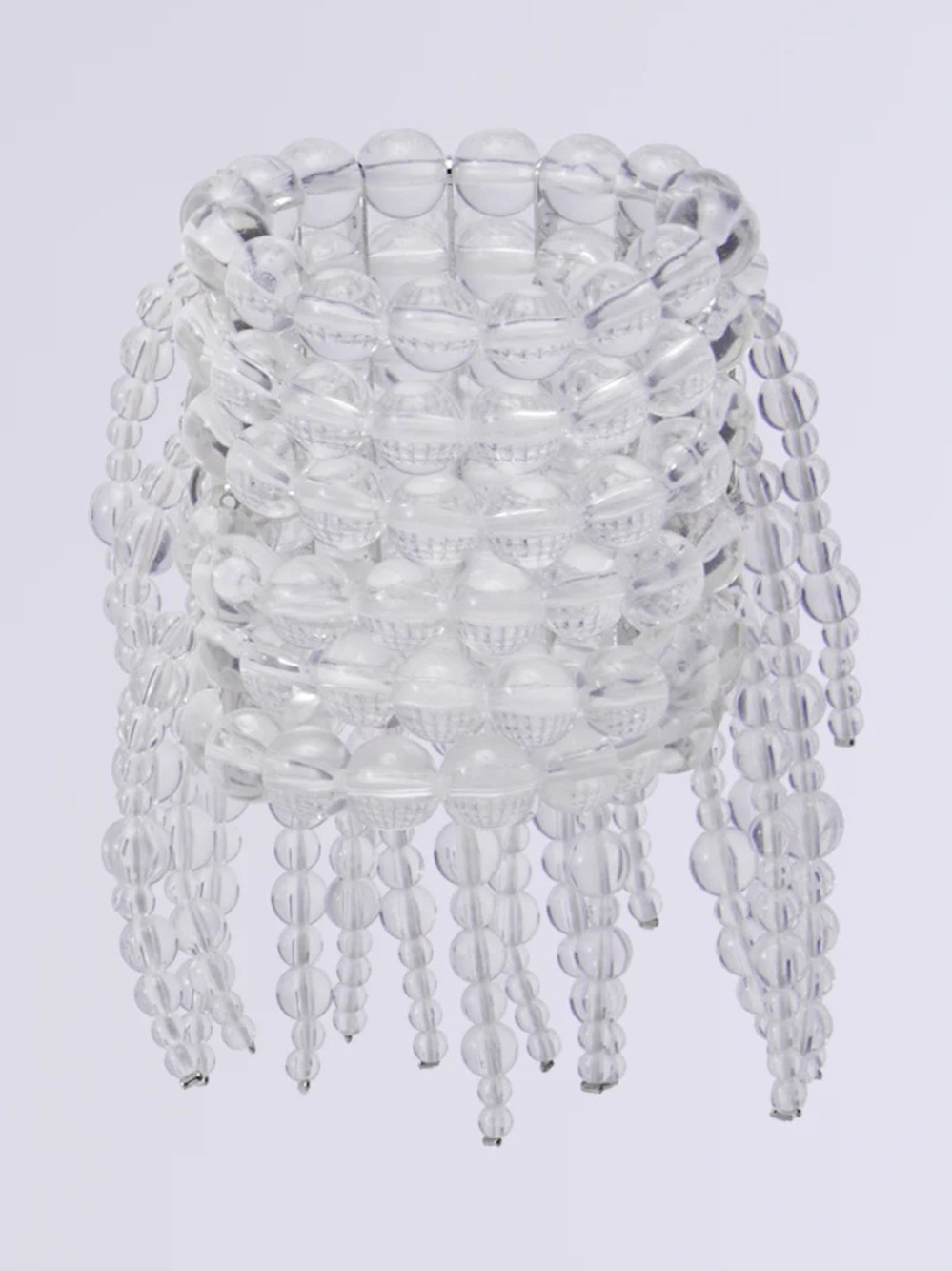 Akira Statement Clear Beaded Fringe Bracelet - Clear - Picture 3 of 5
